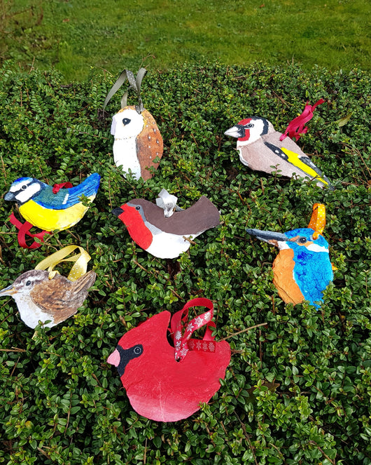 Hand-Painted Blackbird on Vintage Breton Slate | Hanging Decorations by Bird in France