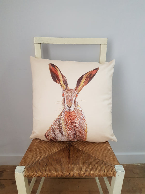 Original artwork hare cushion