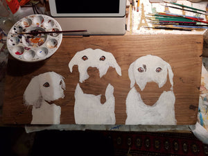 Commission - Acrylic Pet Portrait on reclaimed wood or slate