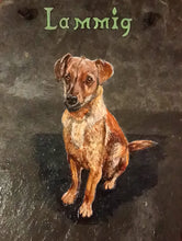 Charger l&#39;image dans la galerie, Commission - Acrylic Pet Portrait on reclaimed wood or slate